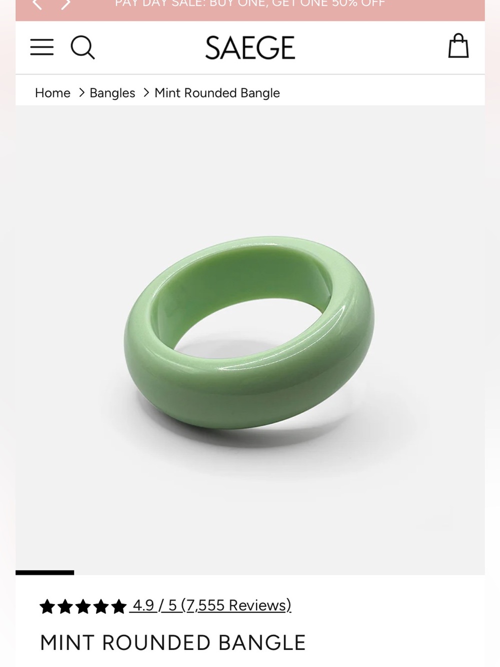 SAEGE Mint, Chocolate, and White Rounded Bangles